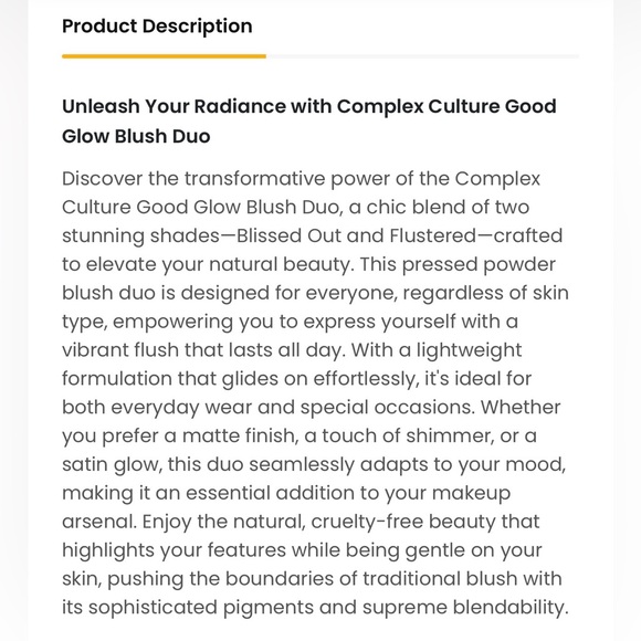 COMPLEX CULTURE GOOD GLOW BLUSH DUO - BRAND NEW in the box! - Picture 13 of 16